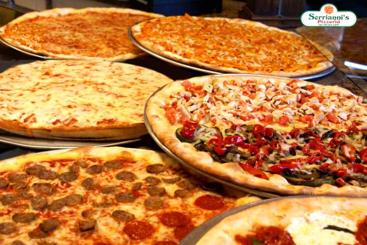 Build your own pizza, an image of 6 different pizza's all baked to perfection